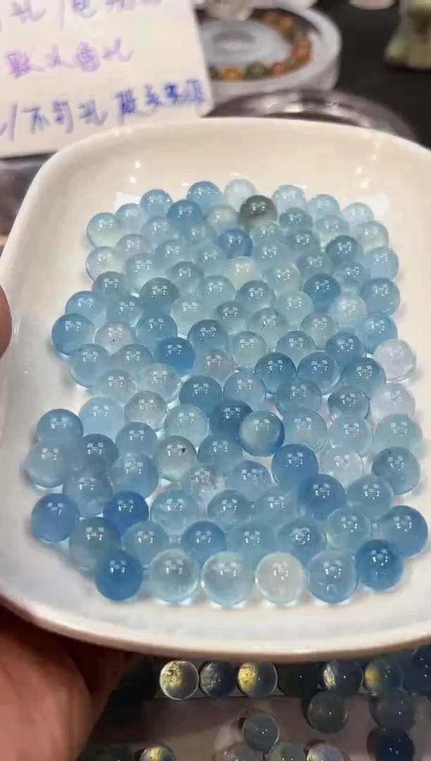 水晶手链未镶嵌E9+海蓝宝单株