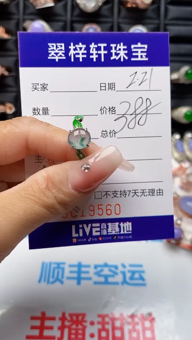 【闪购商品】翡翠戒指银S925镶嵌9560