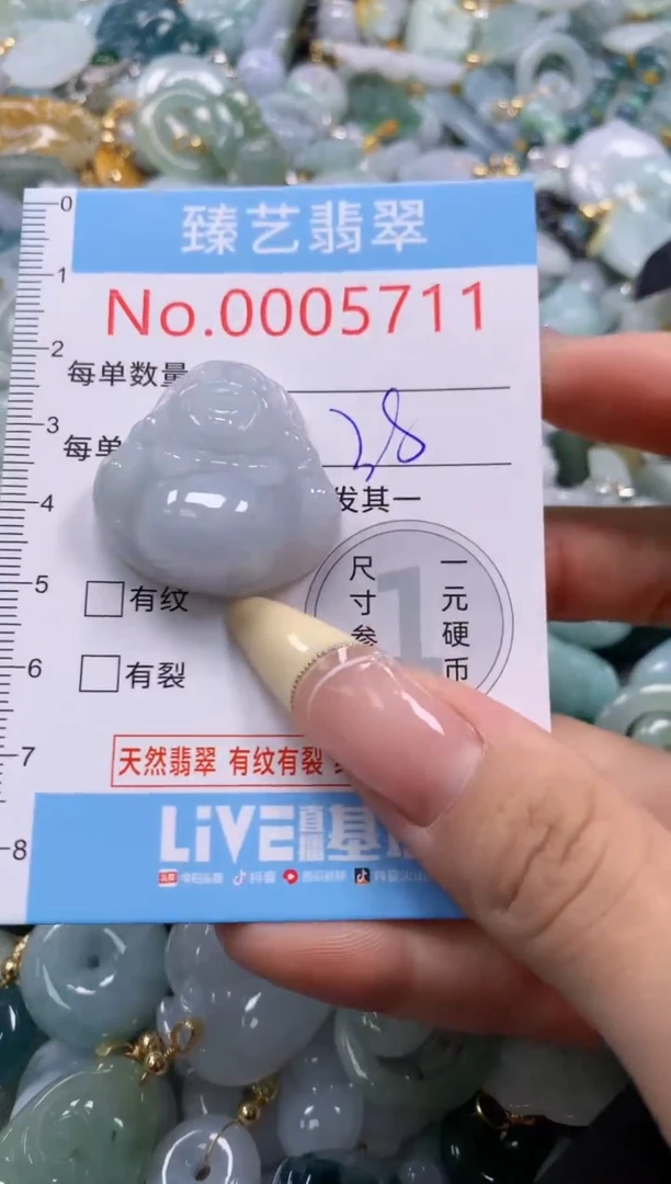 翡翠未镶嵌颈饰含绳0005711