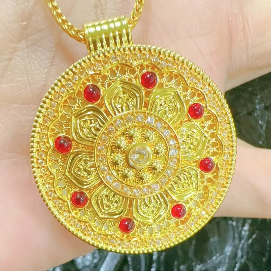 铜合金吊坠 花丝如意圆满罗盘(防敏敏)