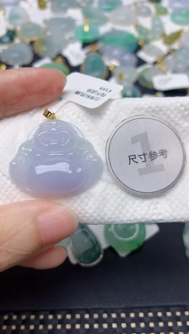 颈饰18K金镶嵌翡翠天然缅甸A货翡翠