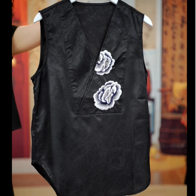 新中式时尚中国风两朵花马夹