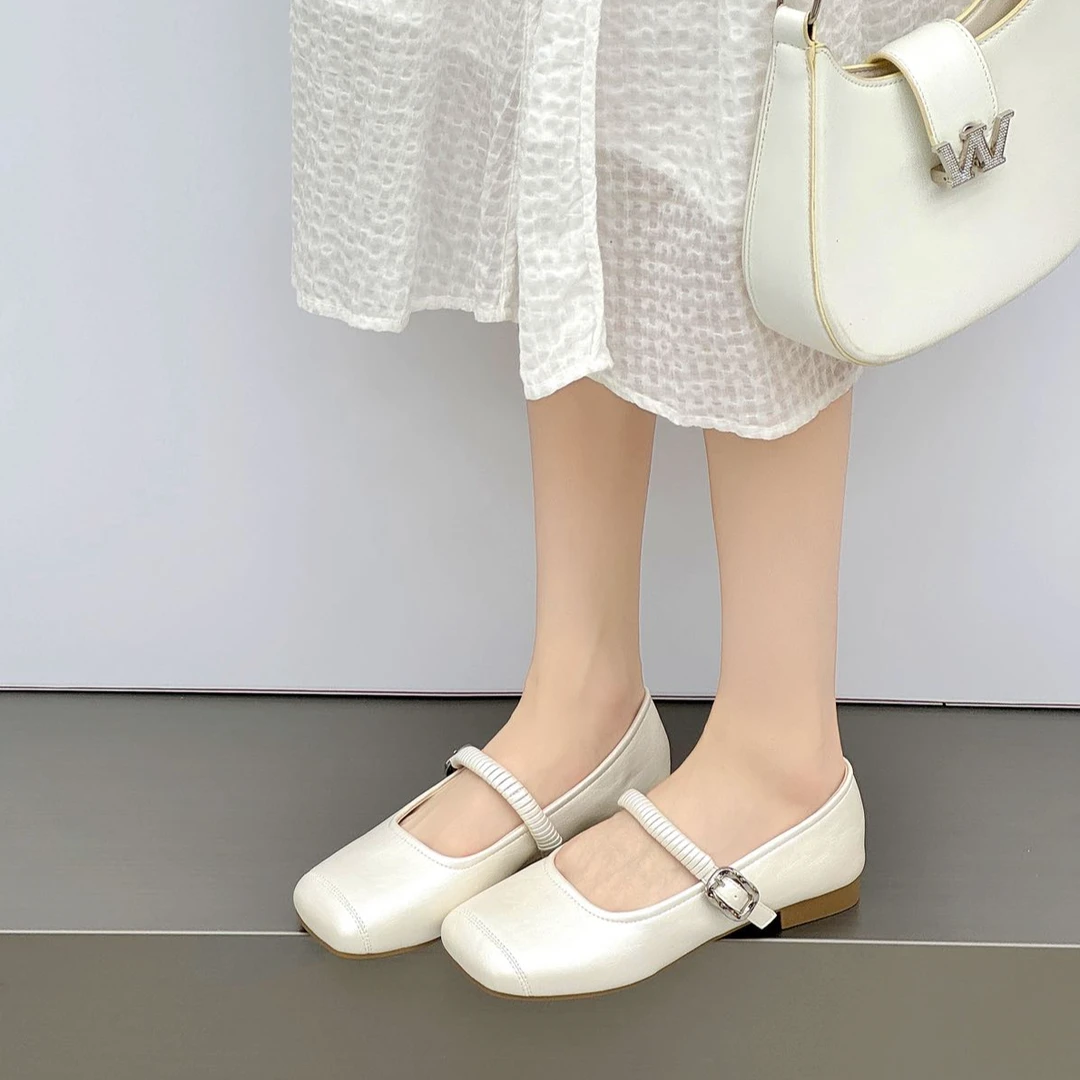 大码41-43女鞋法式玛丽珍鞋2025新款仙女风浅口软底单鞋女89-890