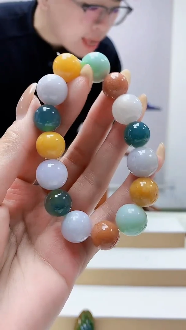 未镶嵌定制翡翠4688MM-毛货手串163