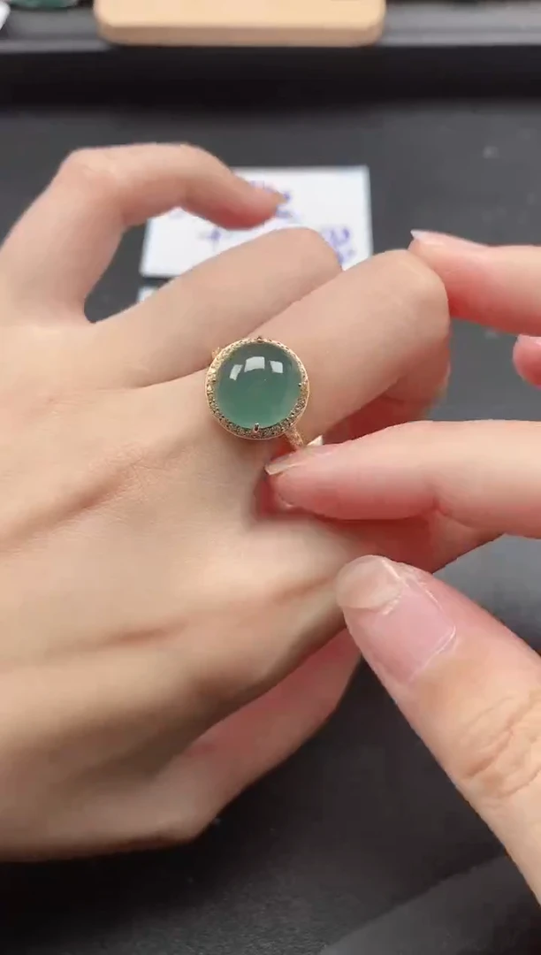 翡翠戒指银S925镶嵌51511