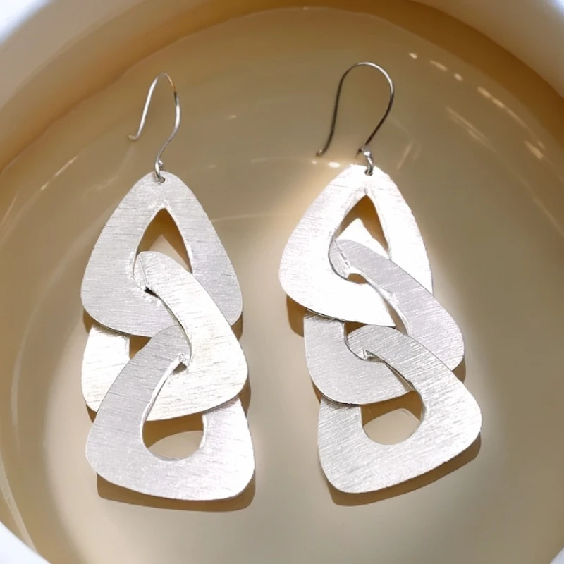 925银耳饰 手工制作原创设计款S925银东南亚风简约素款女士银耳饰