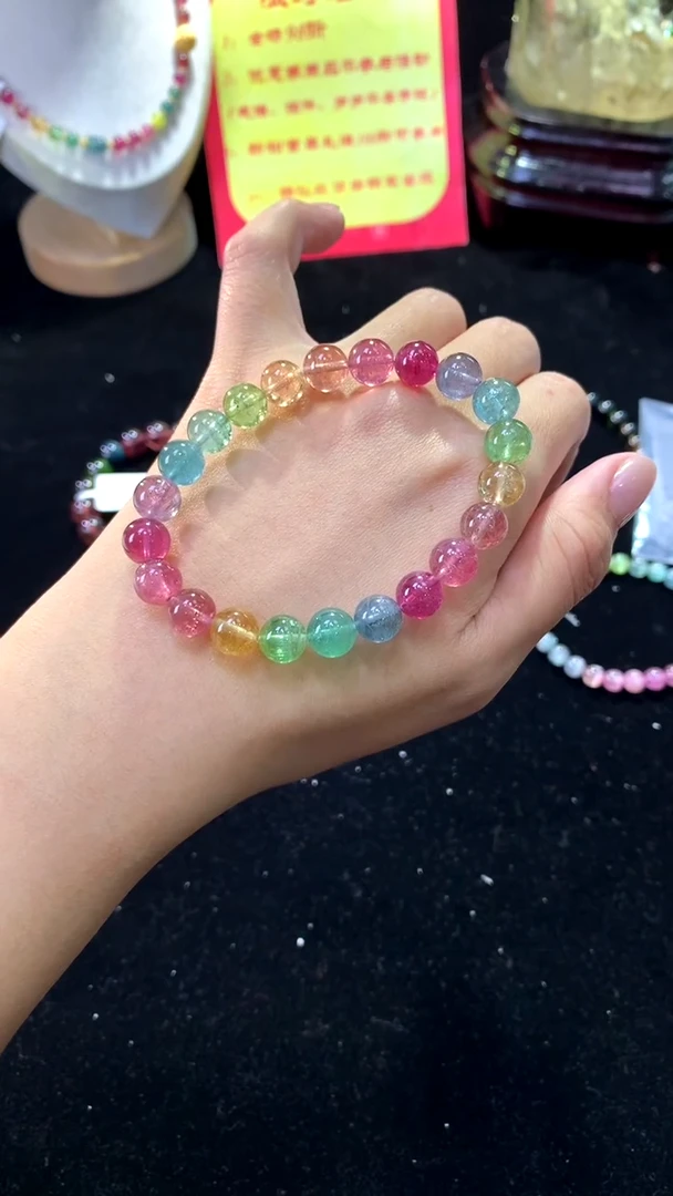 【闪购商品】碧玺手链未镶嵌【梦源珠宝】8m天然碧玺单圈手链