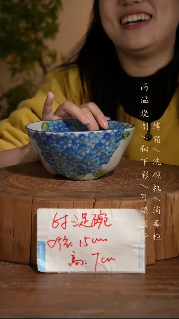 碗瓷景德镇手工手绘高温瓷釉下彩