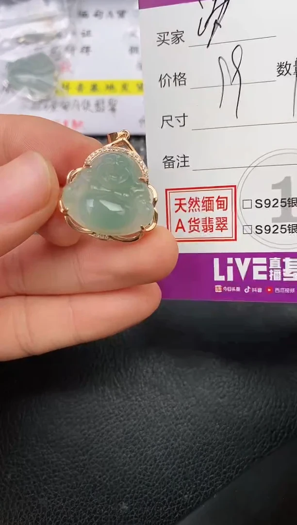 颈饰银S925镶嵌翡翠汐*～挂件