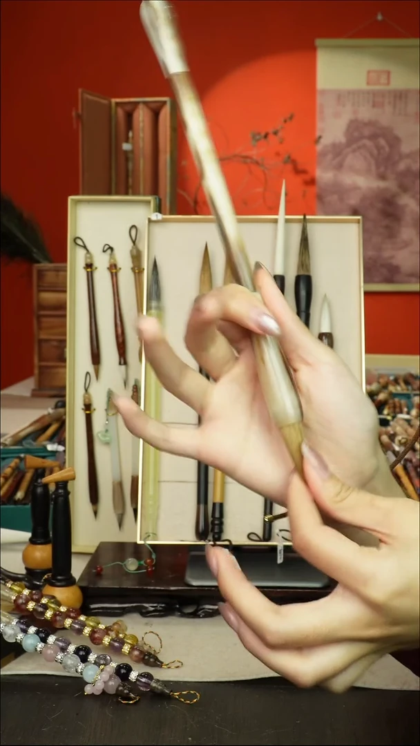 316号闪孤品高货毛笔链接 清水试笔 蘸墨不退