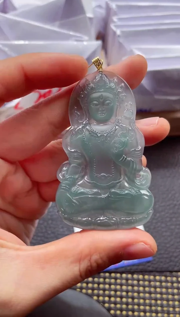 18K金镶嵌挂件翡翠000888