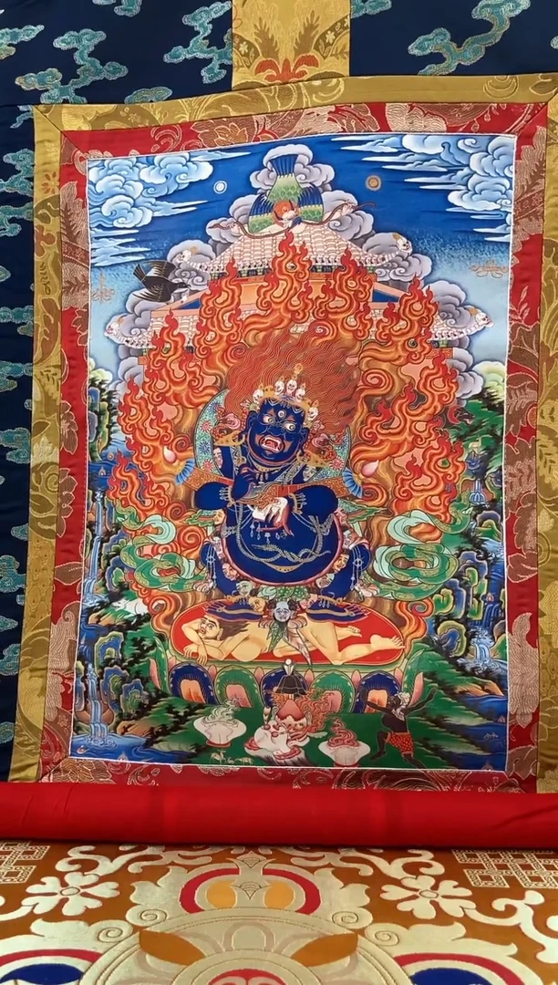 卷轴画1.3蓝色水波  两臂