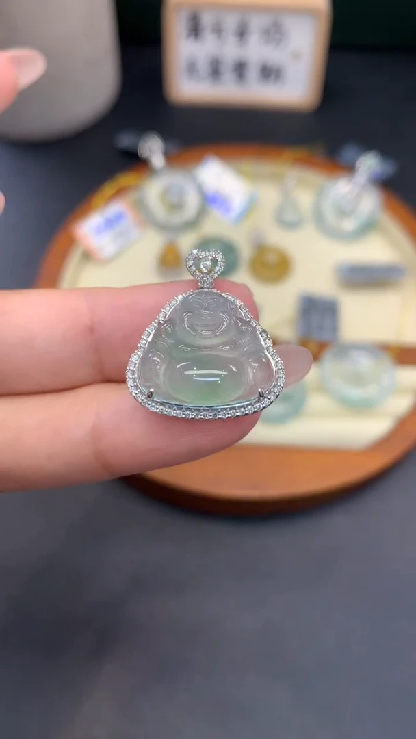 定制翡翠18K金镶嵌F124
