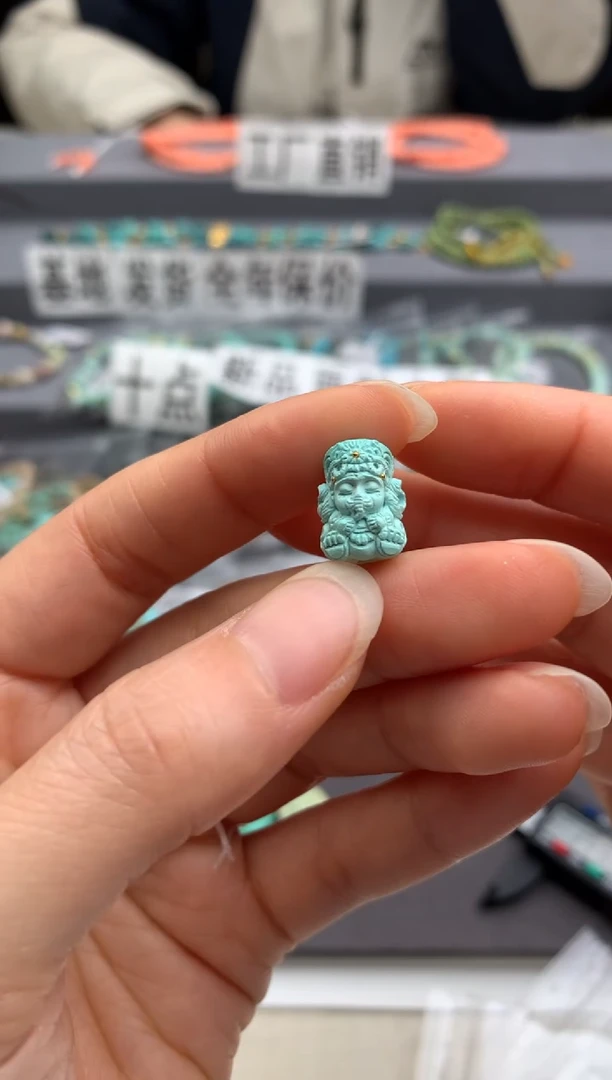 未镶嵌绿松石精工雕刻茜.E29