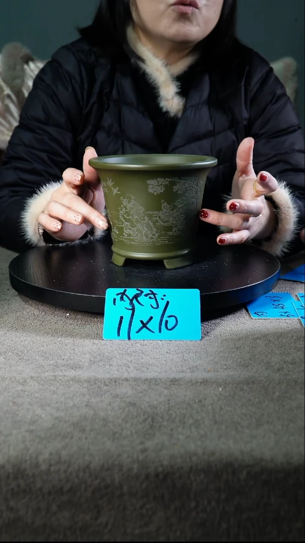 宜兴紫砂花盆小盆