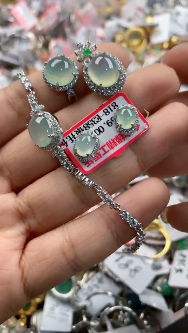 银S925镶嵌戒指翡翠777                 3