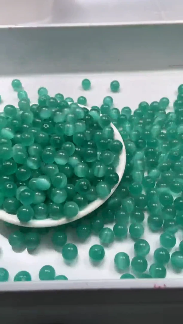 颈饰未镶嵌石英岩玉W2470-湖水蓝猫眼10mm*20颗