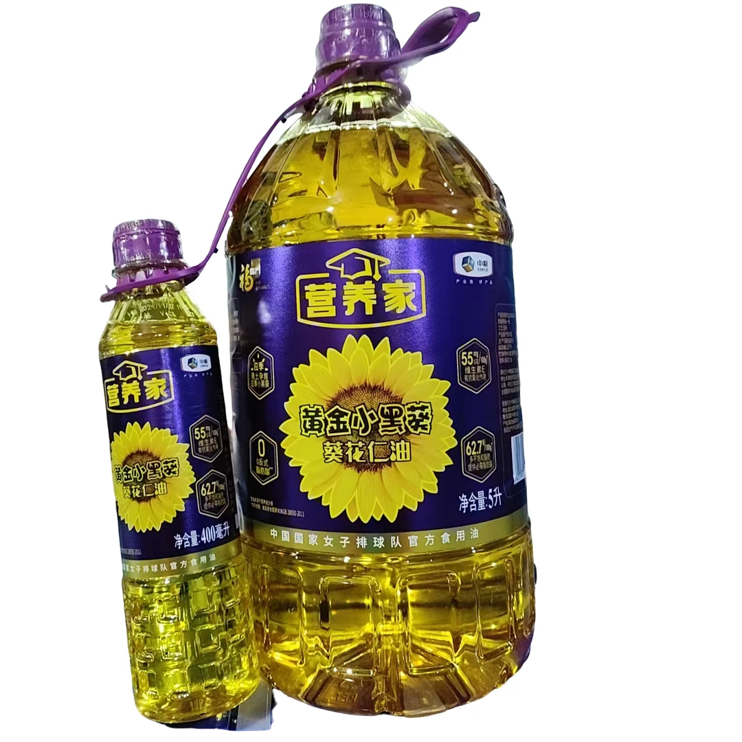 【食用油】福临门营养家黄金小黑葵葵花仁油5L+400ml 122627