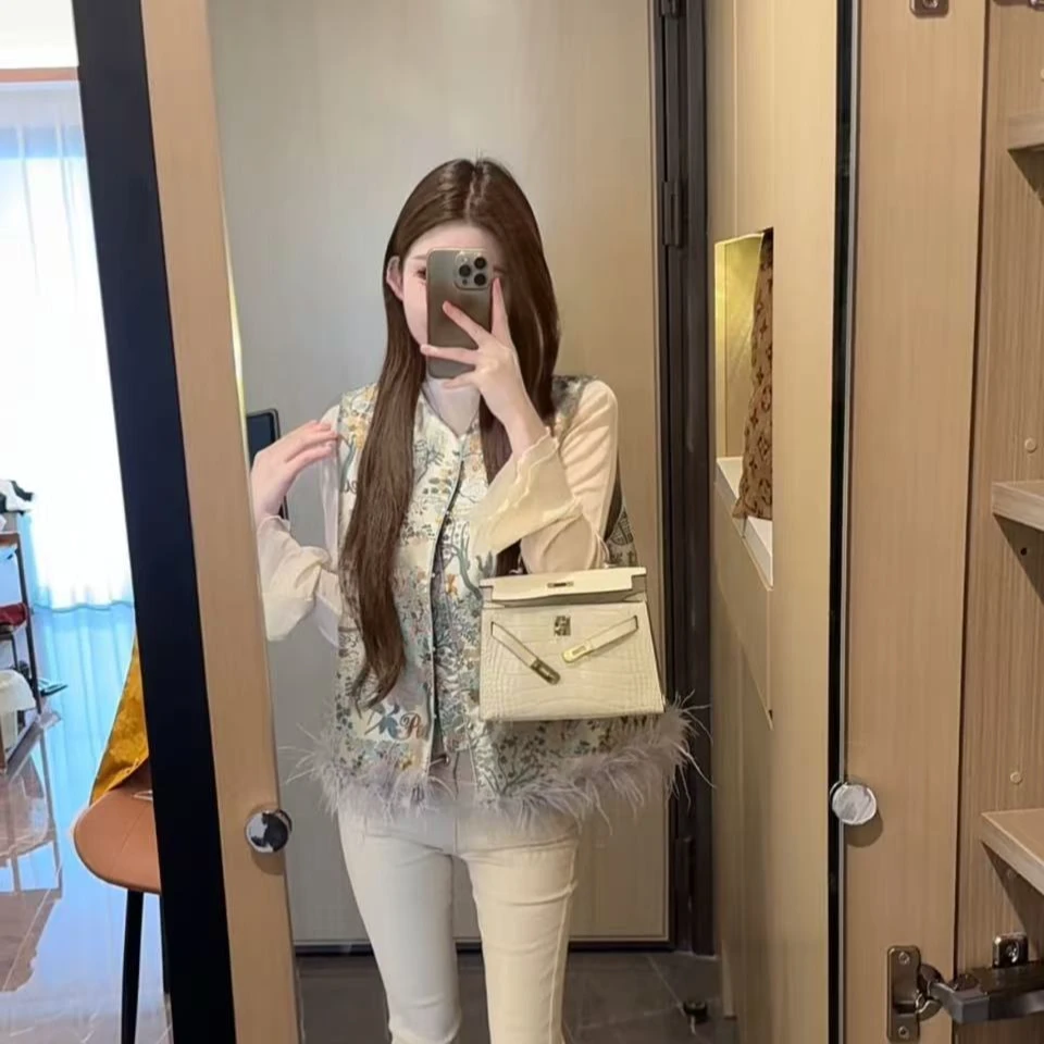 1250【发财树】新中式独特提花马甲 衣长58