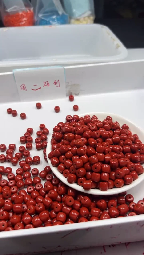 颈饰未镶嵌南红玛瑙w3034保山南红直切老型8*7mm*30颗