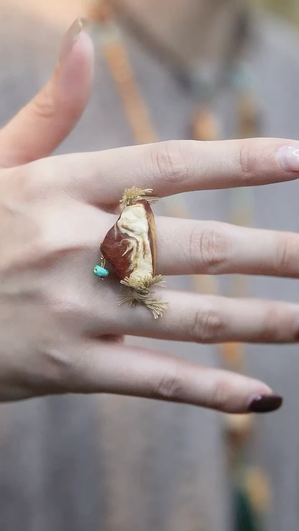 裸石琥珀未镶嵌*蜜蜡原石戒指设计款