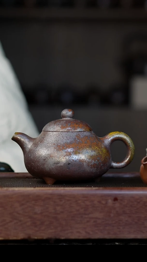 茶壶紫砂柴烧紫砂 段泥三足250cc