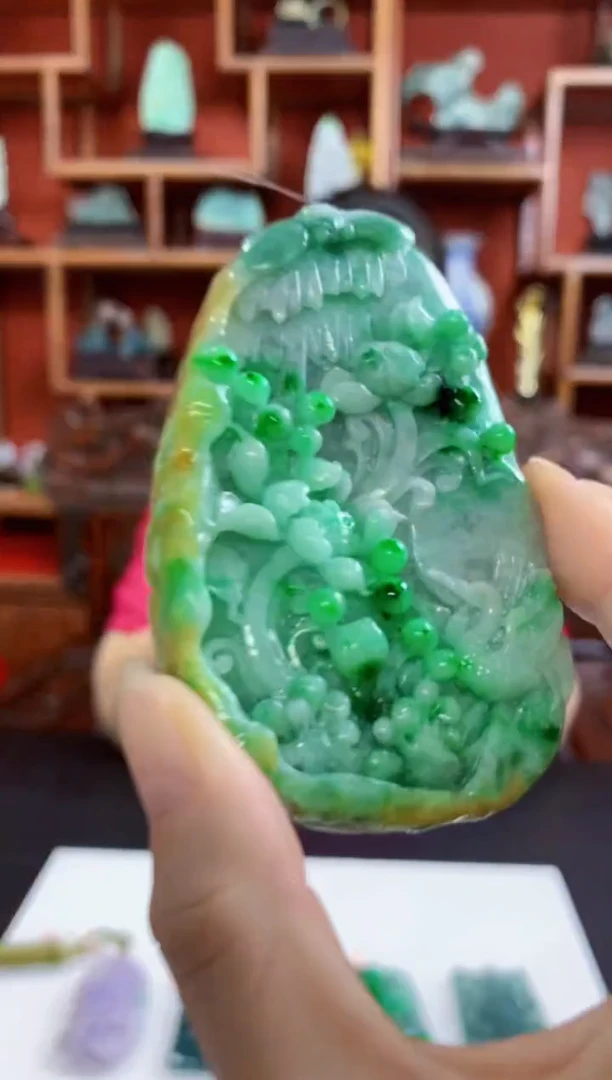 定制翡翠未镶嵌1095ry-毛货挂件42