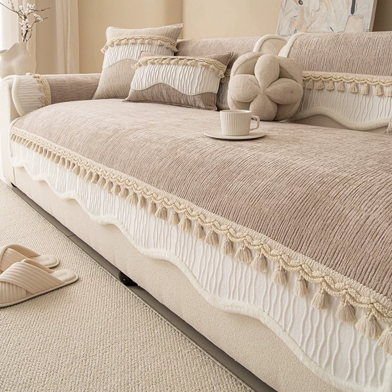 【暖栖】2026新款防滑坐垫雪尼尔沙发垫轻奢高级可机洗四季通用坐垫