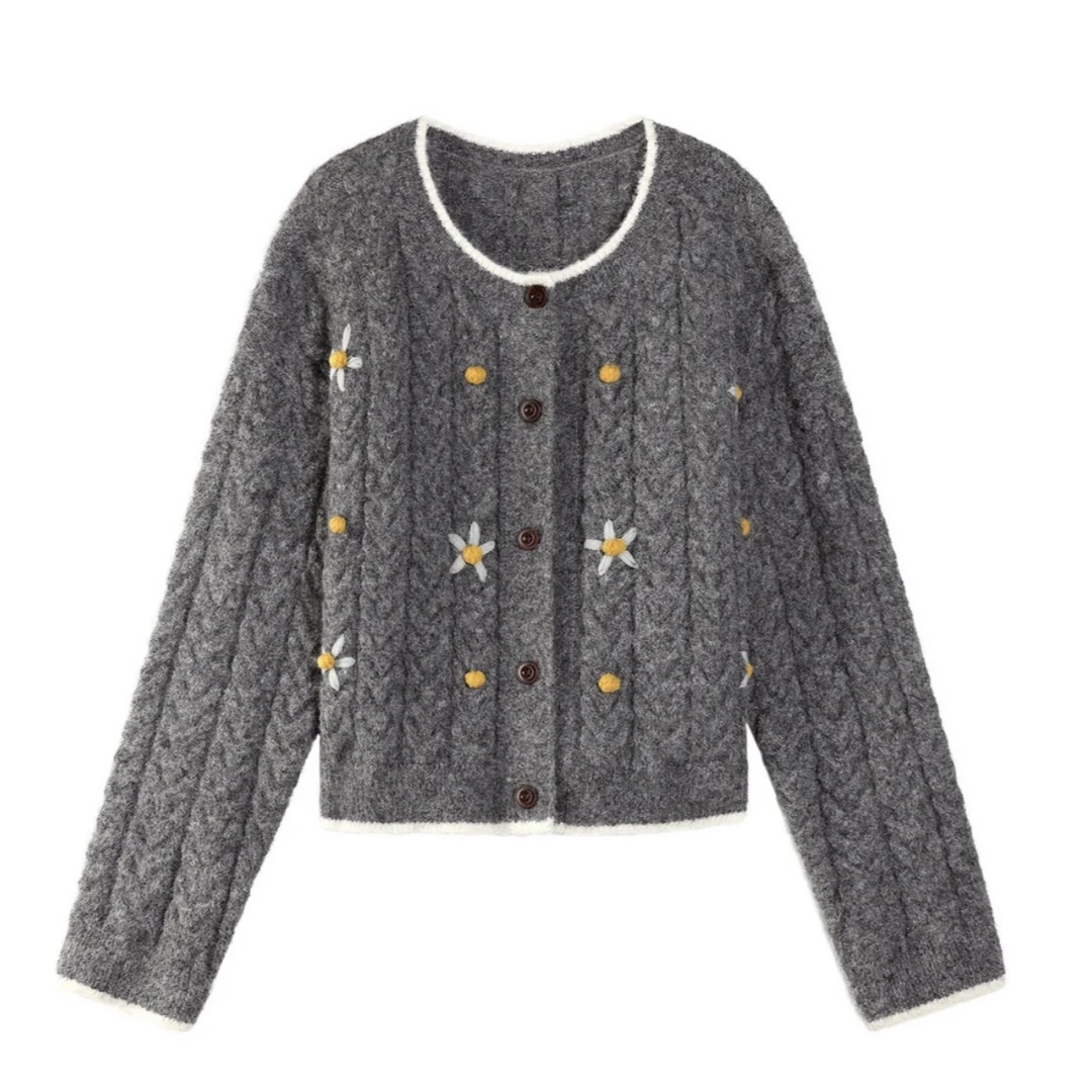 【鹿屿庄】质保暖毛衣女装冬新款慵懒感显瘦上衣52606