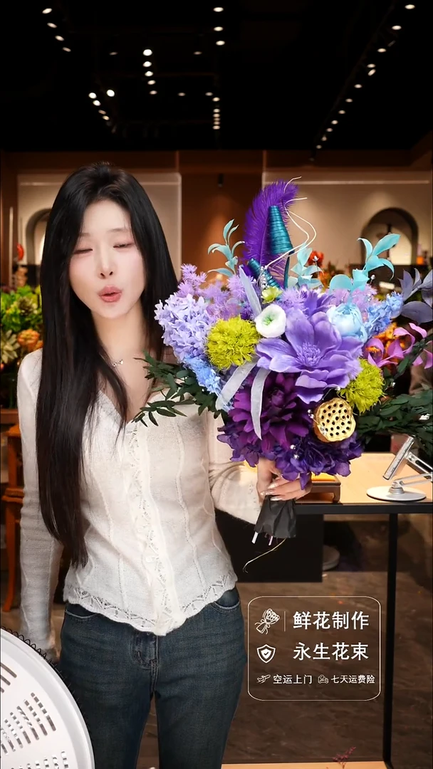 手工艺品琉璃手工花器花束空运包邮送货上门-以图片为准