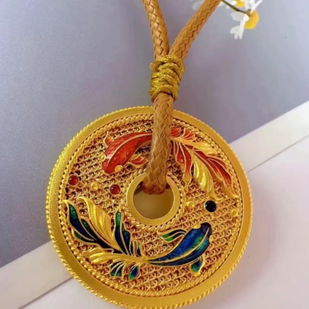 铜合金吊坠 【双鱼吊坠】国风古法吊坠