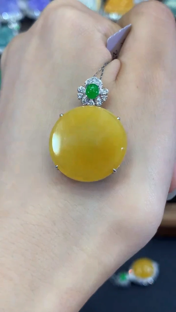 吊坠(不含链)18K金镶嵌翡翠戎**生C45