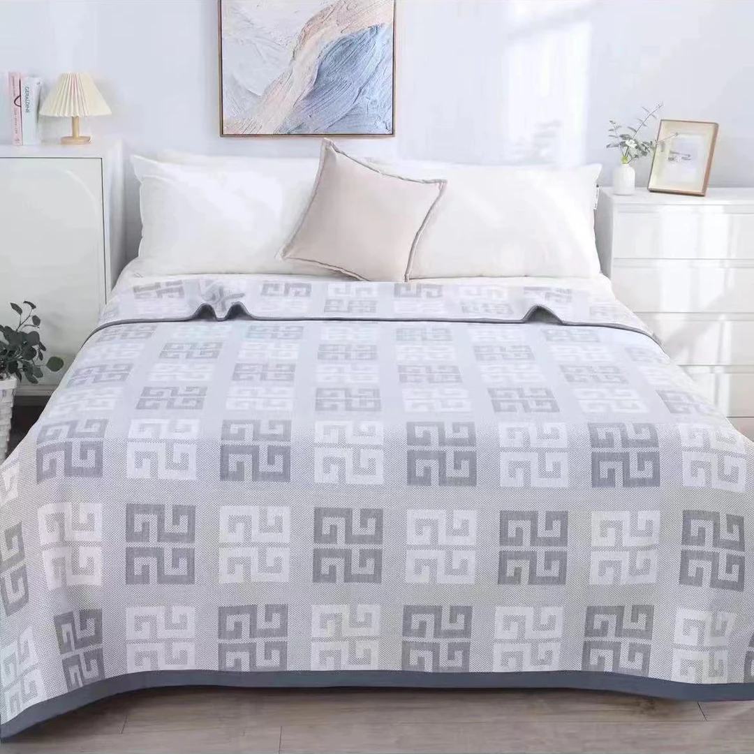 【回字格】双面亲肤加厚多功能纱布盖毯--200*230