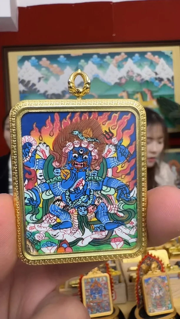 吊坠大黑-热贡纯手绘