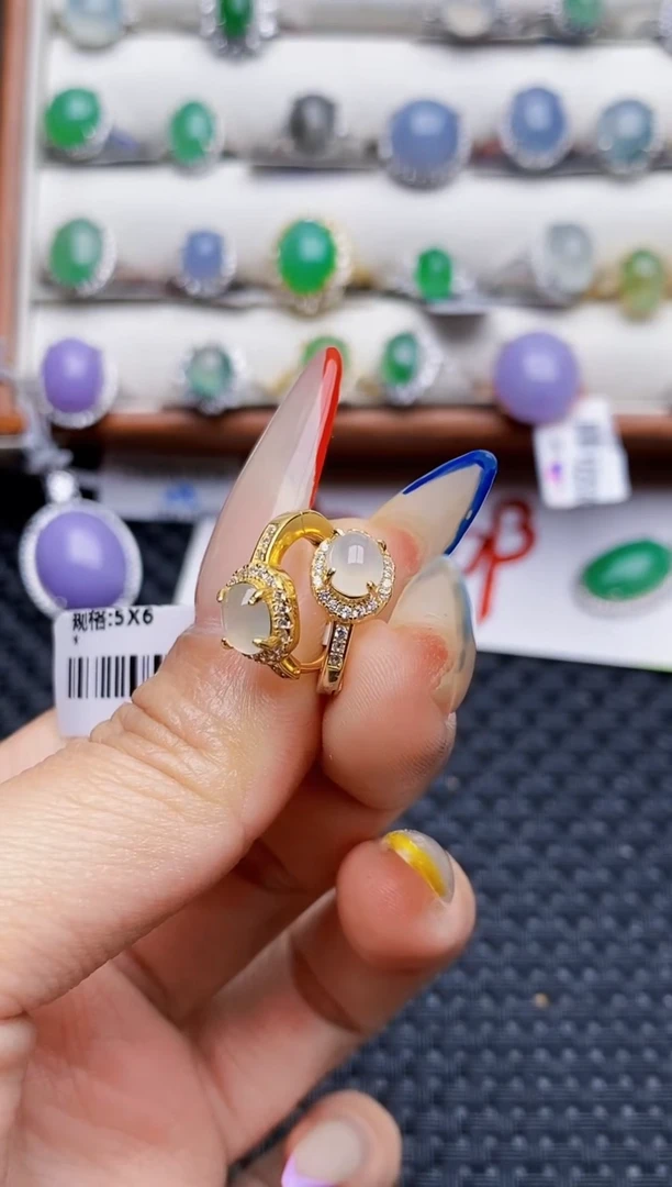 银S925镶嵌戒指翡翠5433