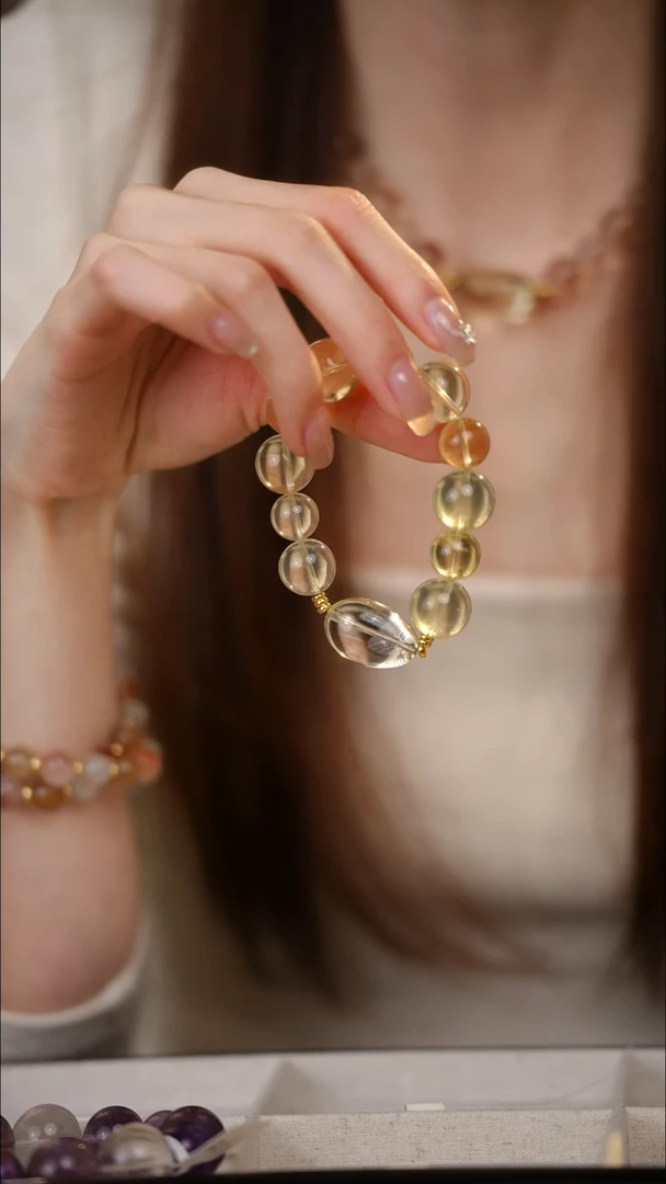 合金手串水晶黄水黄糖豆