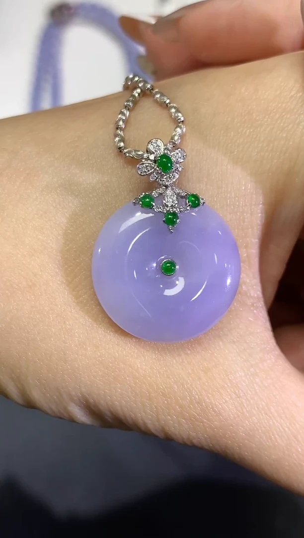 【闪购商品】翡翠颈饰18K金镶嵌团购51