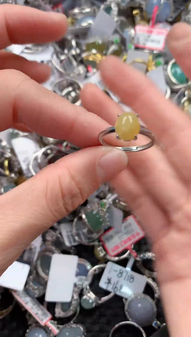 银S925镶嵌戒指翡翠888    10