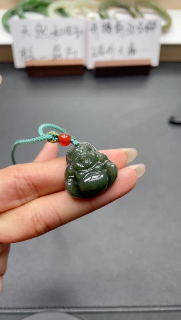 和田玉手镯未镶嵌佛公