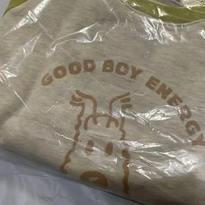 【NO退NO换】韩国东大门2025冬款b5e燕麦色字母狗狗插肩袖卫衣