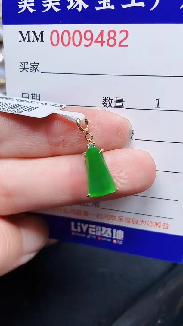 颈饰银S925镶嵌翡翠9482