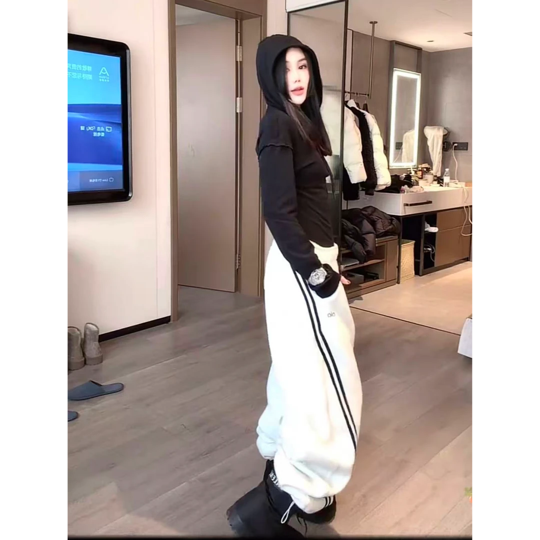 RUYIFASH两道杠休闲加绒卫裤