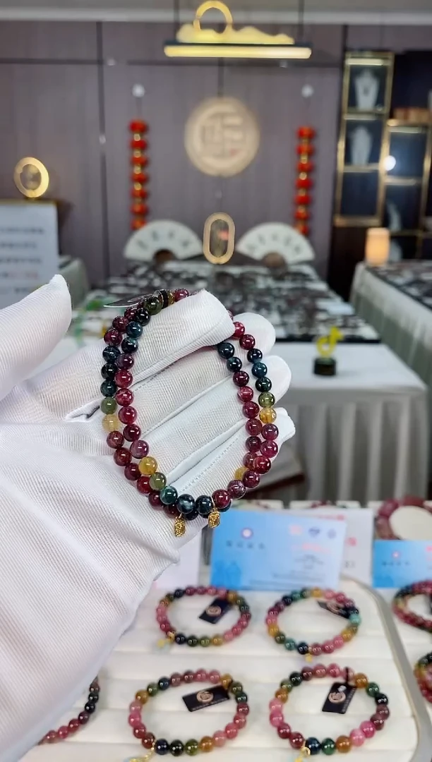 单圈手串5mm+未镶嵌碧玺（多样性发一条）xion