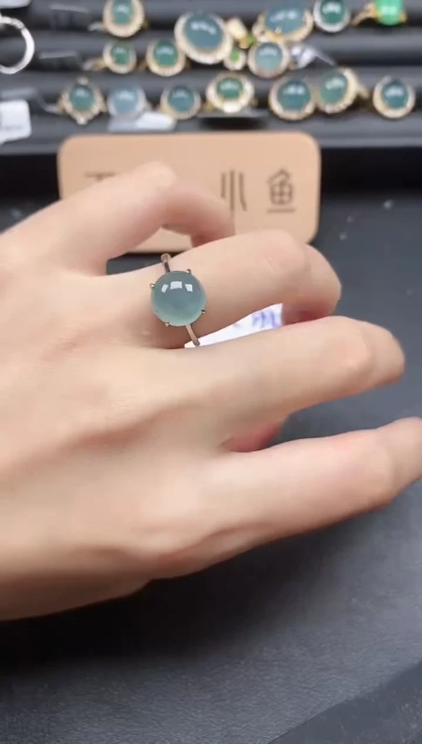 翡翠戒指银S925镶嵌51151