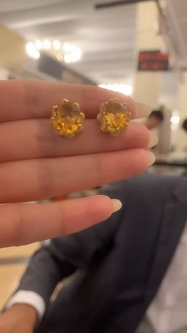 银S925镶嵌耳饰水晶【宝石世家严选】
