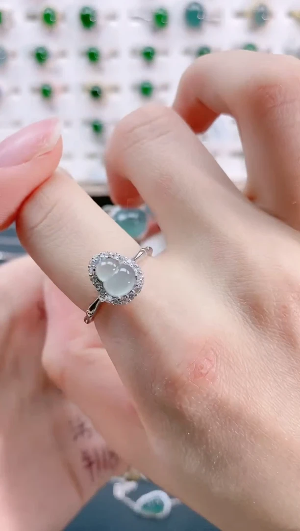 【闪购商品】翡翠戒指银S925镶嵌天然翡翠