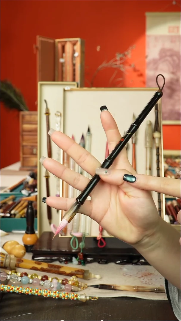 210号闪孤品高货毛笔链接 清水试笔 蘸墨不退