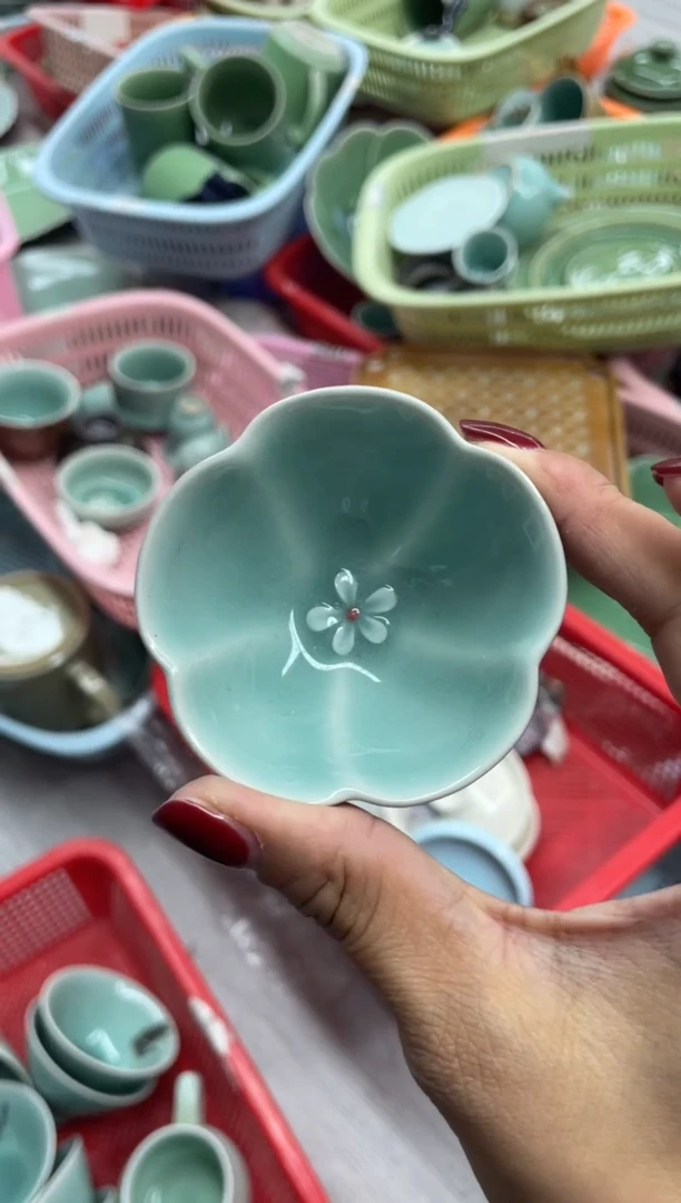瓷手工捏花 特价福利 微瑕 慧仙青瓷