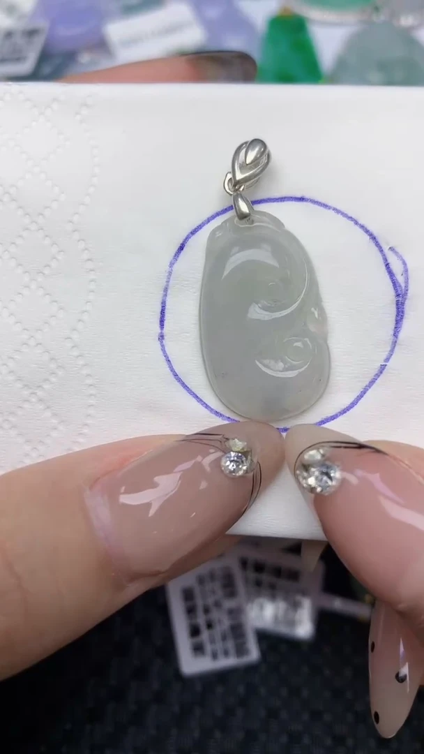 颈饰未镶嵌翡翠天然缅甸翡翠a货百元以上9元证书费自理