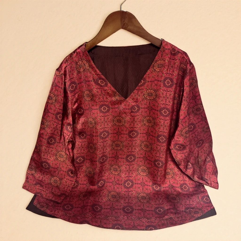 1062【小吴专属】新款高定设计时尚百搭提花双面穿减龄上衣民族风